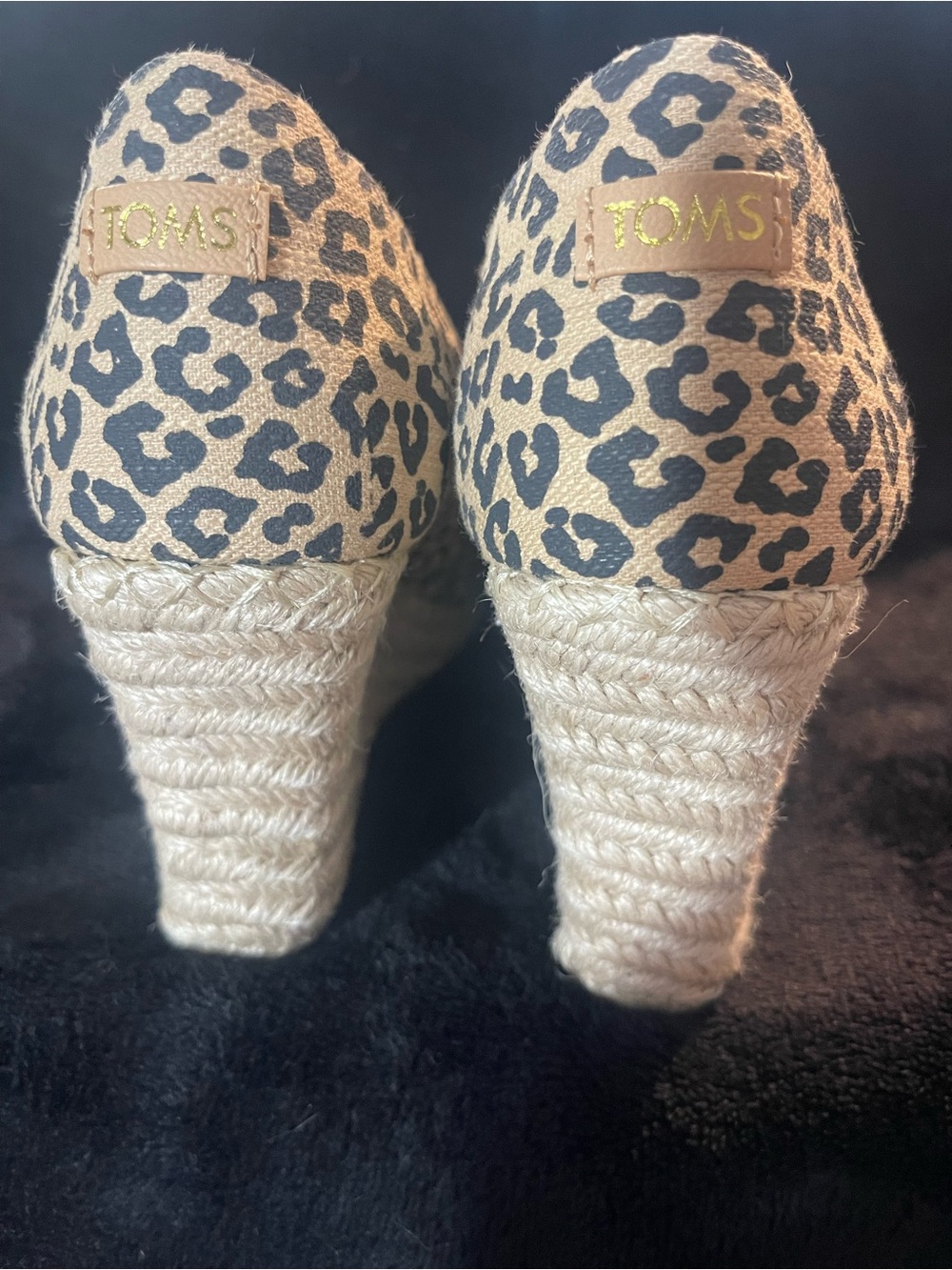 Leopard Espadrille Wedge Peep-Toe Espadrilles - Women's Size 7- Like New - Picture 5 of 10